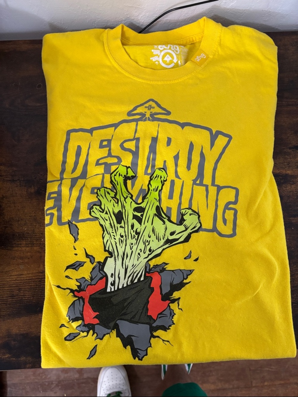 Lrg Yellow Short Sleeve Tee with Green Graphic
